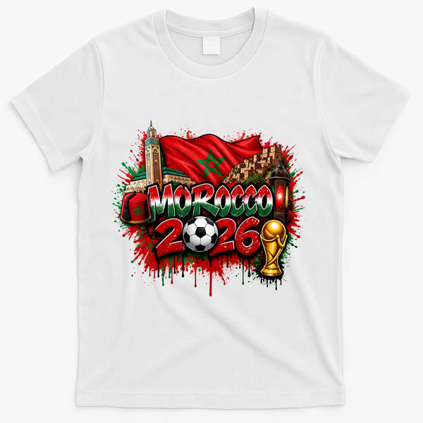 MOROCCO North America Soccer Tournament 2026 T-Shirt - White
