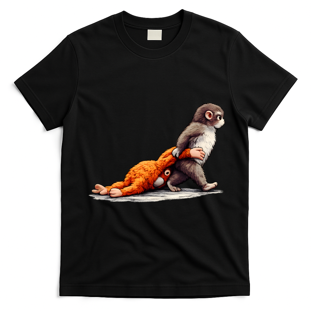 Monkey Punch Baby Little Punch Big Love T-Shirt - Black