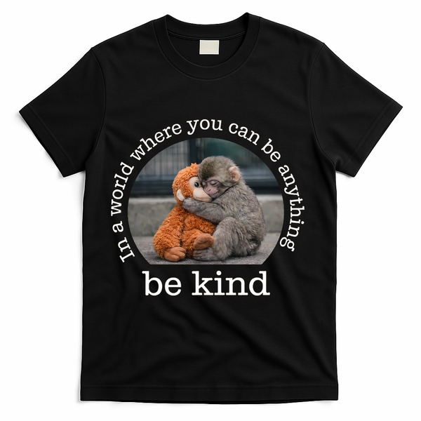 Monkey Punch In The World Where You Can Be Anything Be Kind T-Shirt - Black