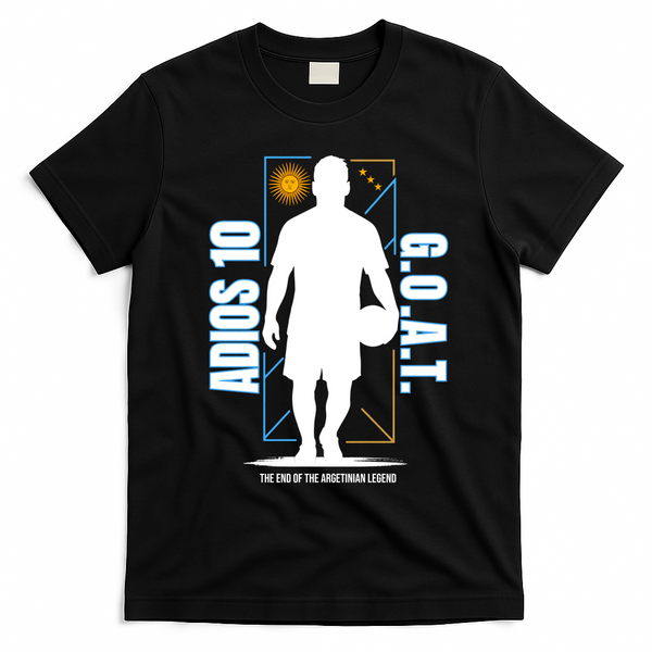 Messi Retirement GOAT Adios Number 10 Retired Soccer T-Shirt - Black