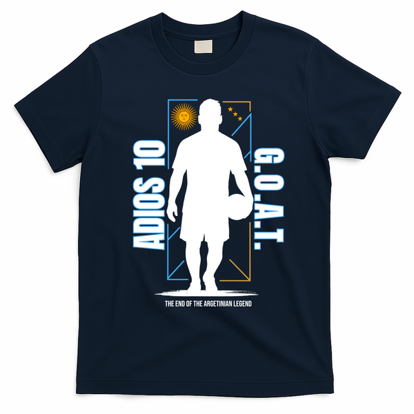 Messi Retirement GOAT Adios Number 10 Retired Soccer T-Shirt - Navy Blue