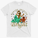 Making Spirits Bright Christmas Haunted Mansion Christmas T-Shirt - White