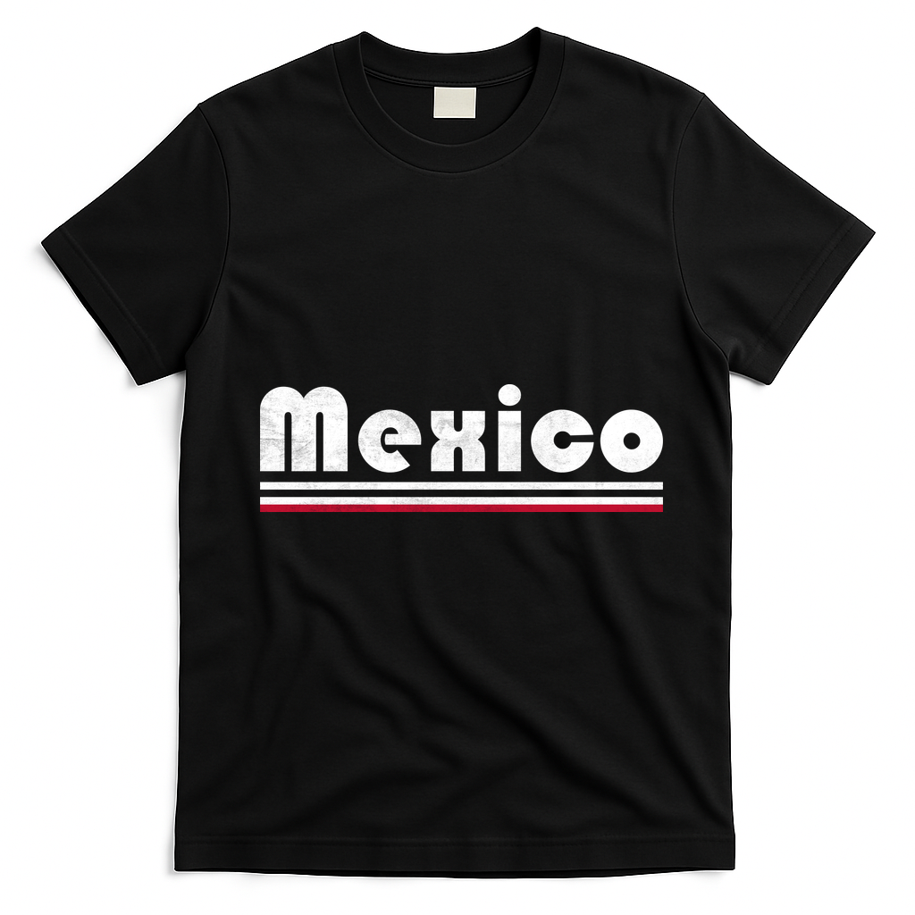 Mexico Soccer Stripe Jersey Logo Fan T-Shirt - Black
