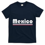 Mexico Soccer Stripe Jersey Logo Fan T-Shirt - Navy Blue