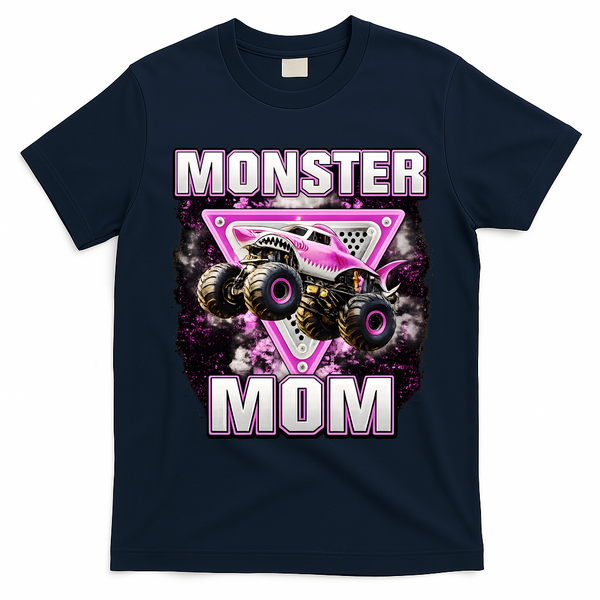 Monster Truck Mom T-Shirt - Navy Blue