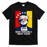 Make Venezuela Great Again Funny Donald Trump T-Shirt - Black