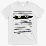 Mummy Wrap Eyes Costume Funny Scary Halloween T-Shirt - White