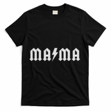 Mama With Lightning Bolt Rock And Roll Mom T-Shirt - Black