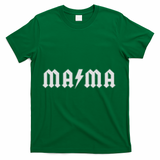 Mama With Lightning Bolt Rock And Roll Mom T-Shirt - Green