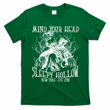 Mind Your Head Headless Horseman Est 1790 Headless Horseman Horror T-Shirt - Irish Green