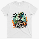 Mombie Zombie Spooky Mama Retro T-Shirt - White