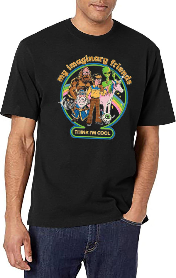 My Imaginary Friends Black T-Shirt - White
