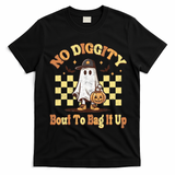 No Diggity Bout To Bag It Up Cool Ghost Halloween T-Shirt - Black