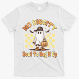 No Diggity Bout To Bag It Up Cool Ghost Halloween T-Shirt - White