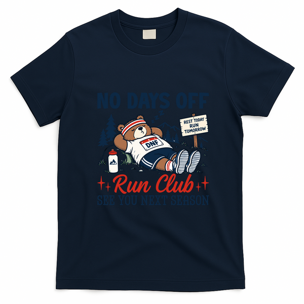 No Days Off Run Club See You Next Season T-Shirt - Navy Blue