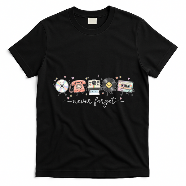 Never Forget Beloved Old Technology T-Shirt - Black
