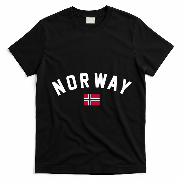 Norway Flag World Class Soccer T-Shirt - Black