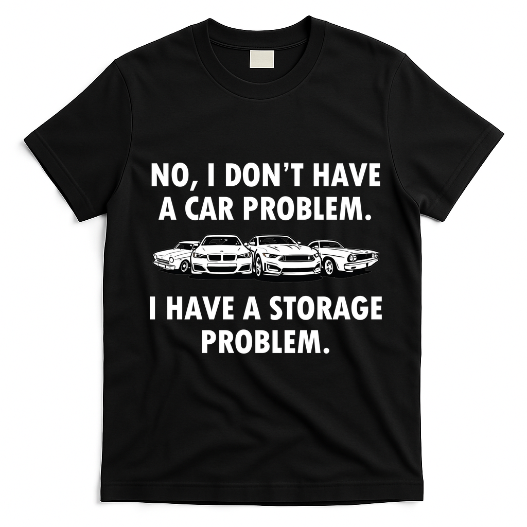 No I Don't Have A Car Problem I Have A Storage Problem T-Shirt - Black