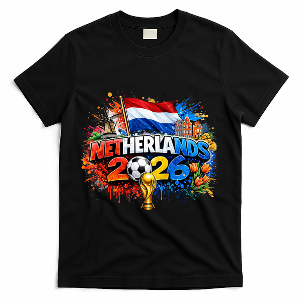 NETHERLANDS North America Soccer Tournament 2026 T-Shirt - Black