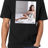 Natalie Portman Sexy Black T-Shirt - White