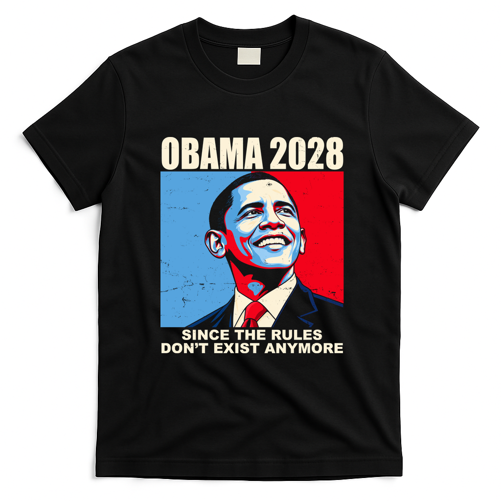 Obama 2028 Since Rules Don't Exist Anymore Vintage T-Shirt - Black