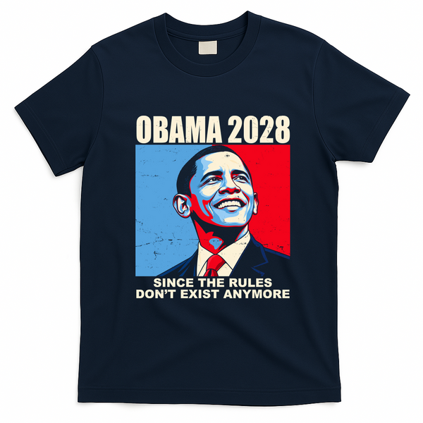 Obama 2028 Since Rules Don't Exist Anymore Vintage T-Shirt - Navy Blue