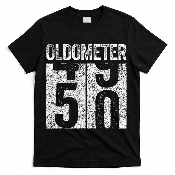 Oldometer 50 50th Birthday T-Shirt - Black
