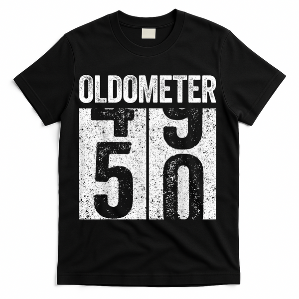 Oldometer 50 50th Birthday Shirt shirt T-Shirt - Black