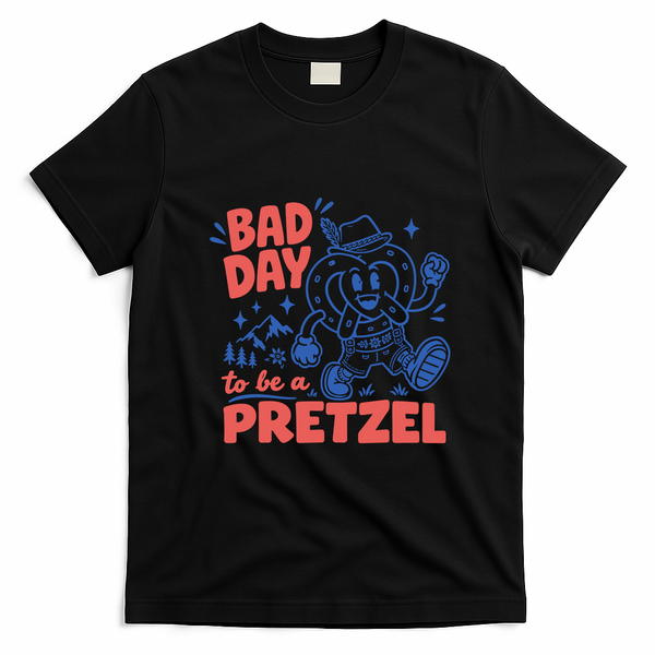 Oktoberfest Bad Day To Be A Pretzel Funny German Festival Gift T-Shirt - Black