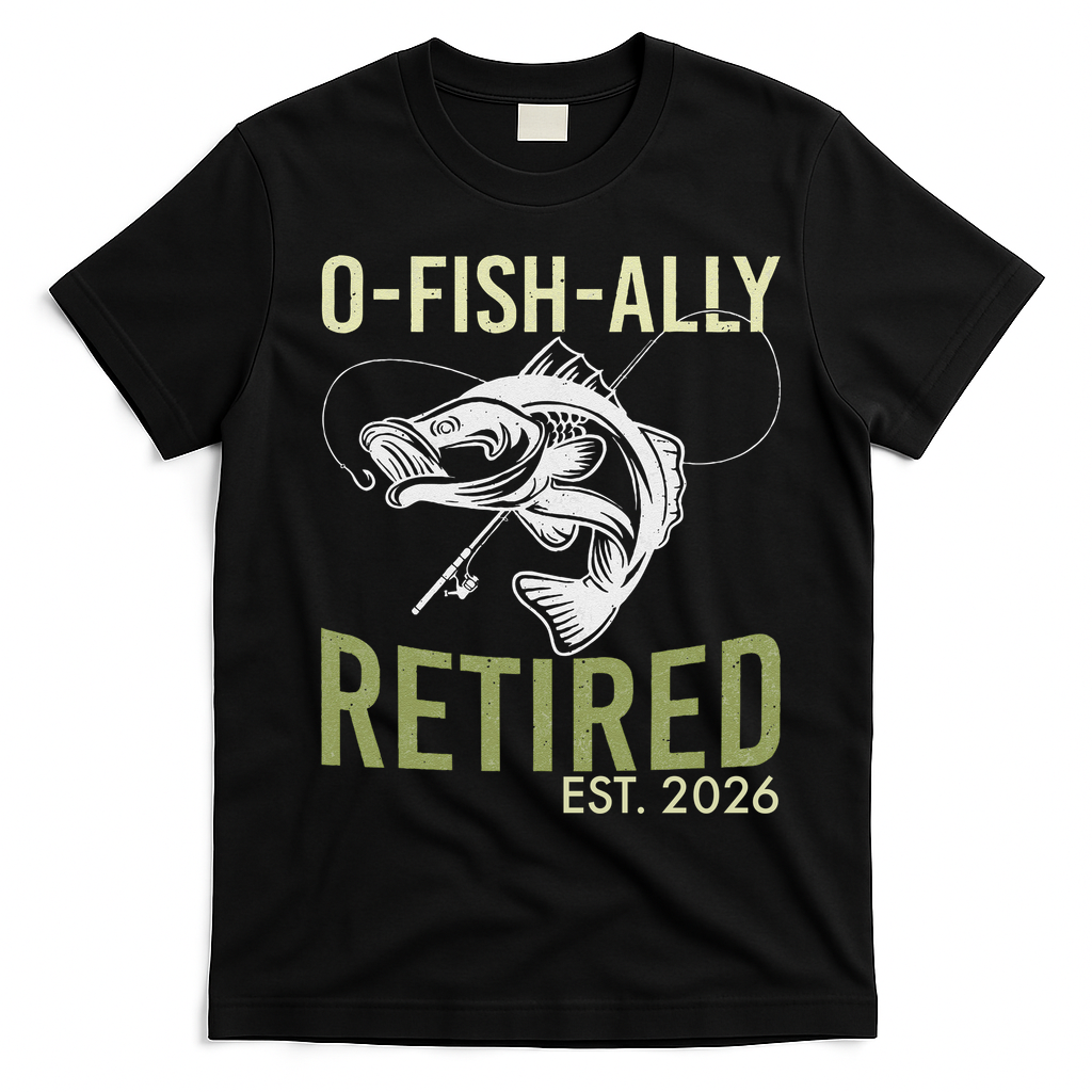 O Fish Ally Retired EST 2026 Fishing T-Shirt - Black