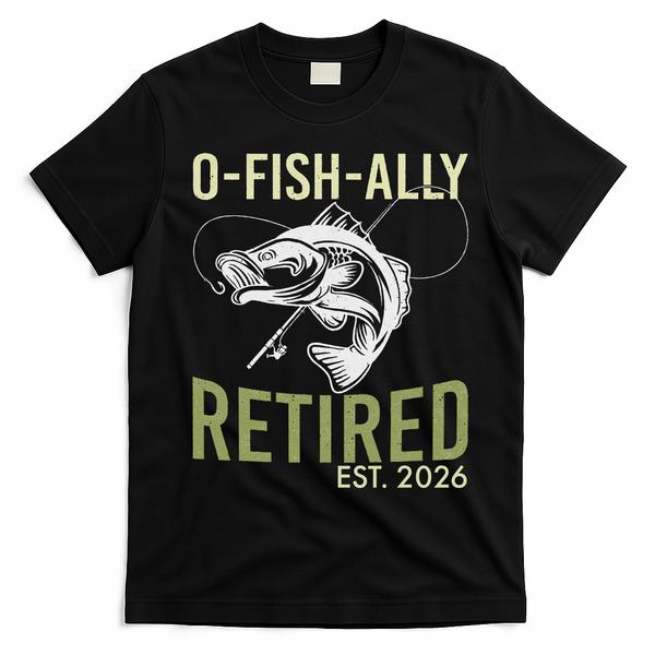 O Fish Ally Retired EST 2026 Fishing T-Shirt - Black