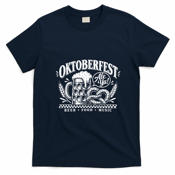 Oktoberfest German Beer Festival Pretzel Gift T-Shirt - Navy Blue