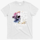October Girl Funny Birthday Skull Woman T-Shirt - White