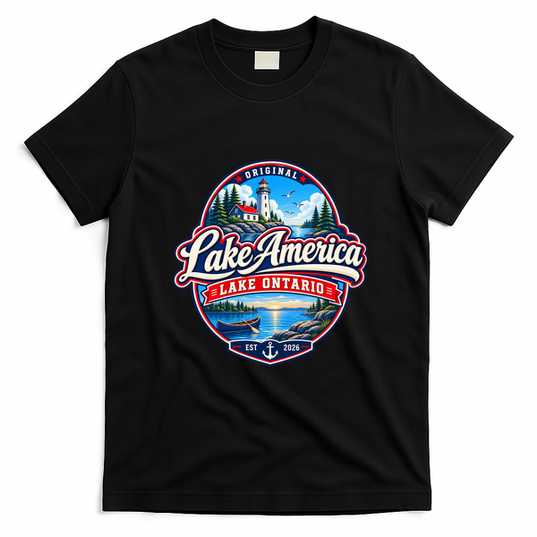 Original Lake America Lake Ontario EST 2026 T-Shirt - Black