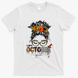 October Messy bun hair october birthday halloween  T-Shirt - White