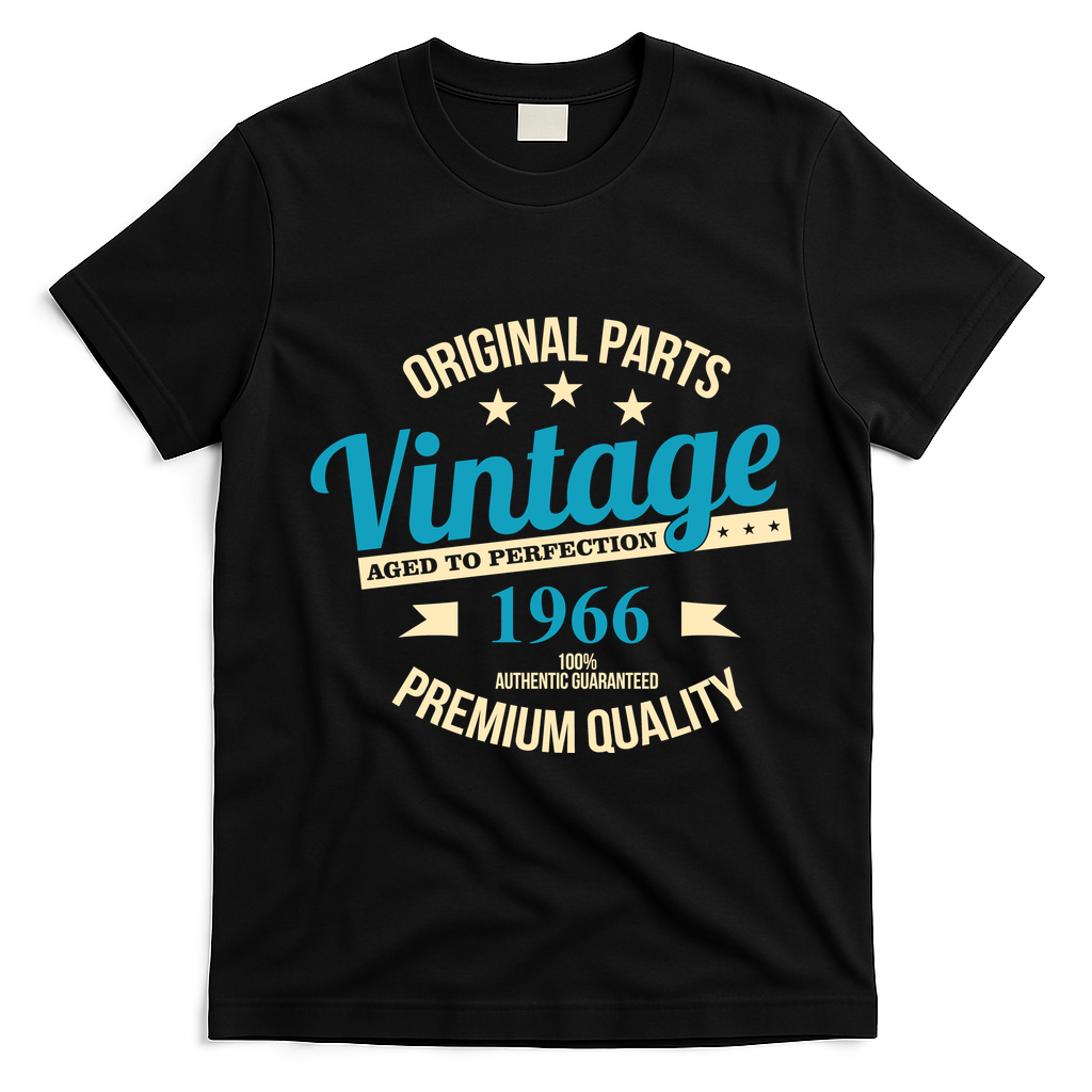Original Parts Vintage Age To Perfection Premium Quality 1966 60th Birthday T-Shirt - Black