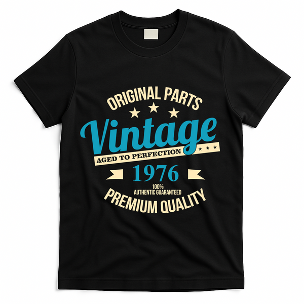 Original Parts Vintage Age To Perfection Premium Quality 1976 50th Birthday T-Shirt - Black