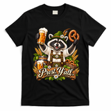 Oktoberfest Raccoon Prost Funny German T-Shirt - Black