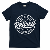 Officially Retired Since 2026 Distressed Emblem T-Shirt - Navy Blue