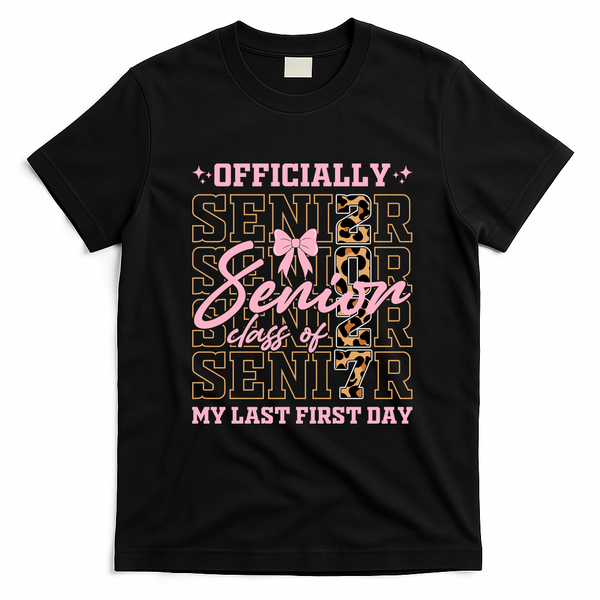 Officially Senior Class Of 2027 Last First Day T-Shirt - Black