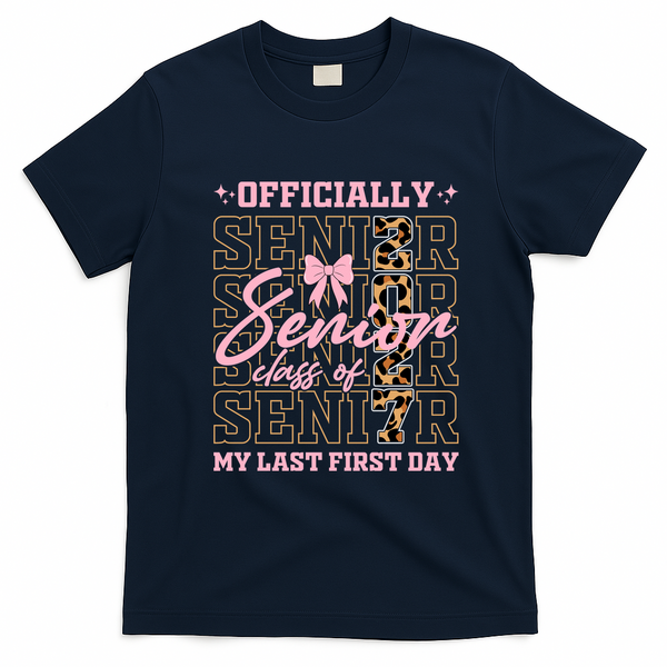 Officially Senior Class Of 2027 Last First Day T-Shirt - Navy Blue