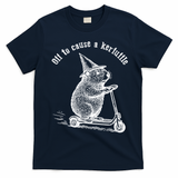 Off To Cause A Kerfuffle Capybara Scooter Chaos T-Shirt - Navy Blue