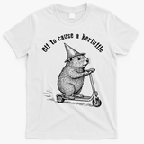 Off To Cause A Kerfuffle Capybara Scooter Chaos T-Shirt - White