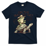 On The Way To Get My Shit Togther Cowboy Frog Turtle T-Shirt - Navy Blue