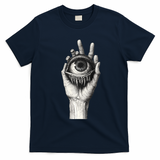 Obscure Visions Goth Alt Macabre Creepy T-Shirt - Navy Blue