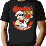 Old Row Smokin Meats and Clappin Cheeks BBQ Black T-Shirt - Black