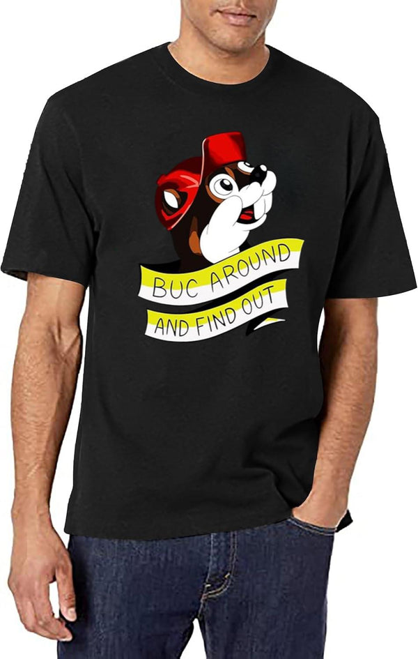 Otter BUC Around and Find Out Black T-Shirt - White