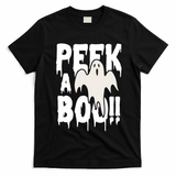Peek A Boo Halloween Ghost T-Shirt - Black