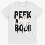 Peek A Boo Halloween Ghost T-Shirt - White