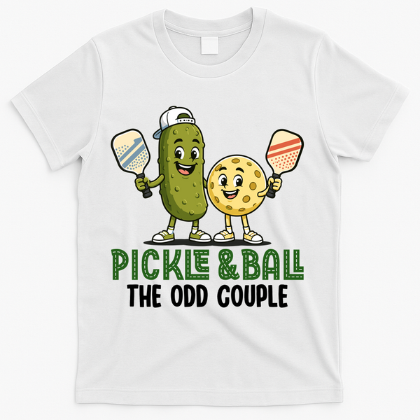 Pickle And Ball The Odd Couple Pickleball Matching T-Shirt - White